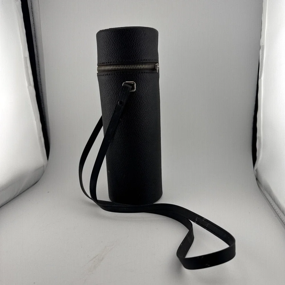 Swarovski Black Leather Pocket Telephoto Lens Case Zipper Strap W Lens Caps
